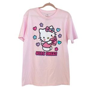 🎀 Hello Kitty- Pink Oversized ✨ Stay Sweet ✨ Shirt  — Kawaii Lolita Style Y2K
